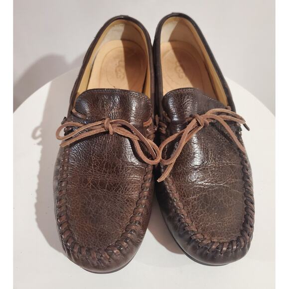 UGG Hendricks Grizzly Driving Moccasin Loafers Mens Sz 10.5 Shoes Brown Leather - Picture 2 of 8